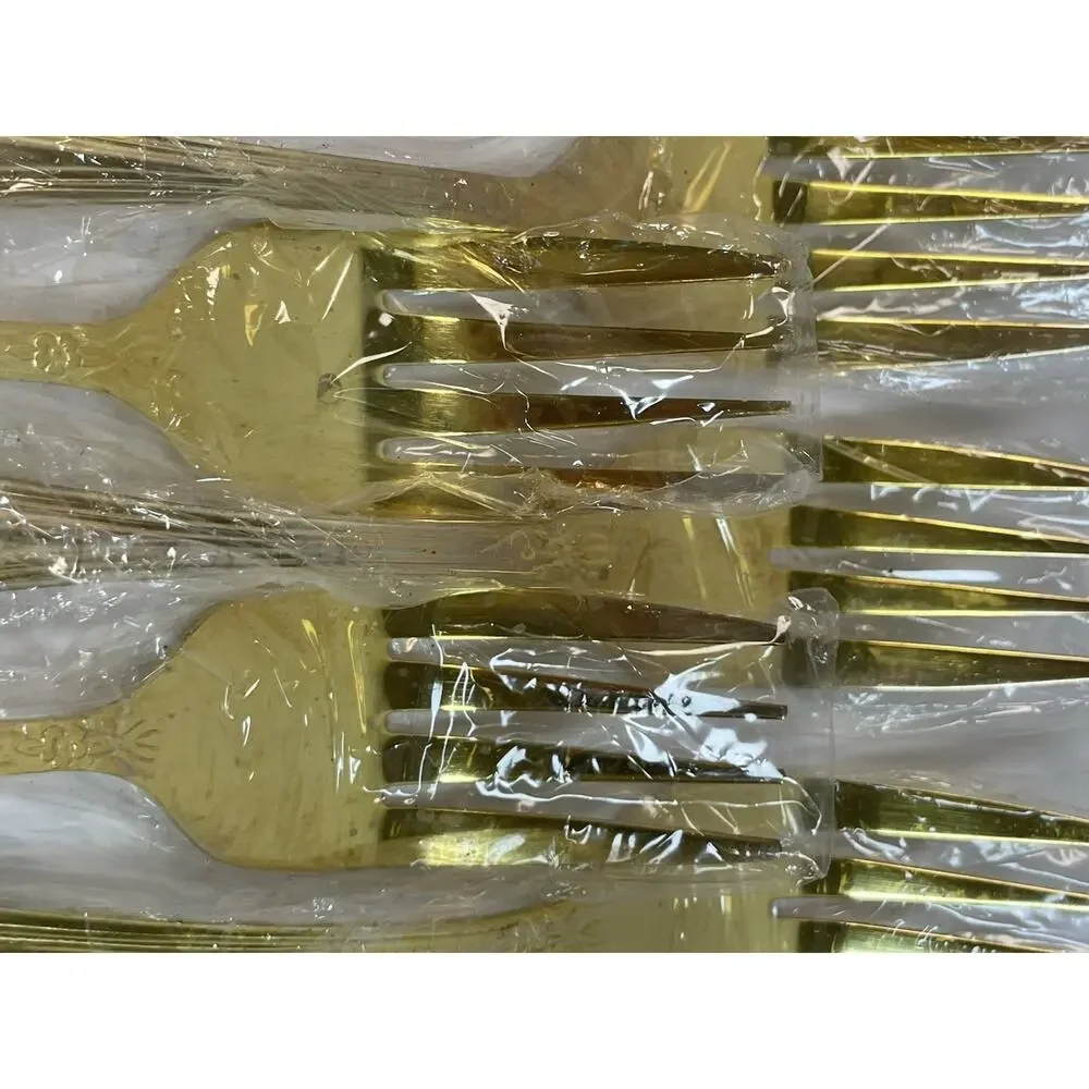 Gibson Gold Electroplated Stainless Steel Flatware Service For 6 - 30 Pc *Read